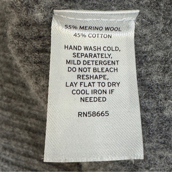 Treasure & Bond Gray Cable Knit Polo Sweater Merino Wool S - Picture 4 of 6